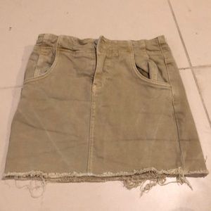 Free People Denim Tan Mini Skirt - 2